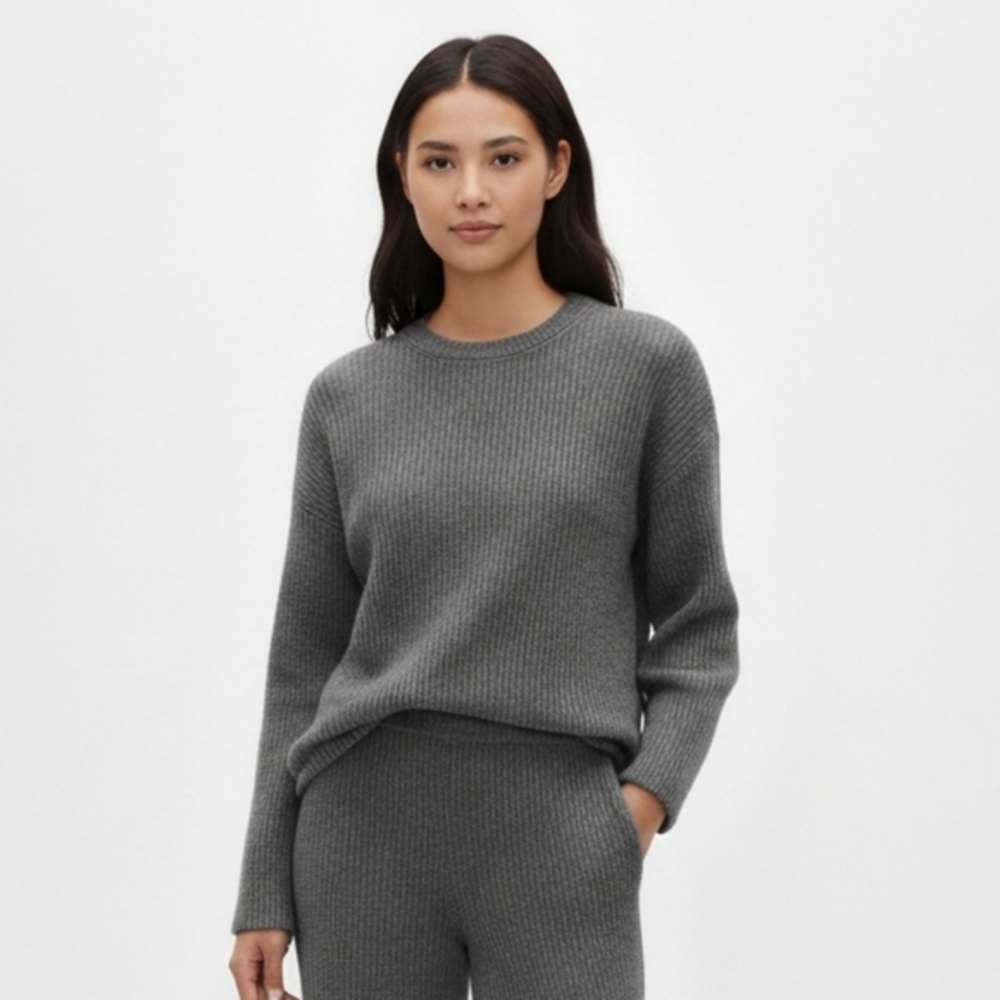 Gap CashSoft Shaker-Stitch Boyfriend Sweater NWOT